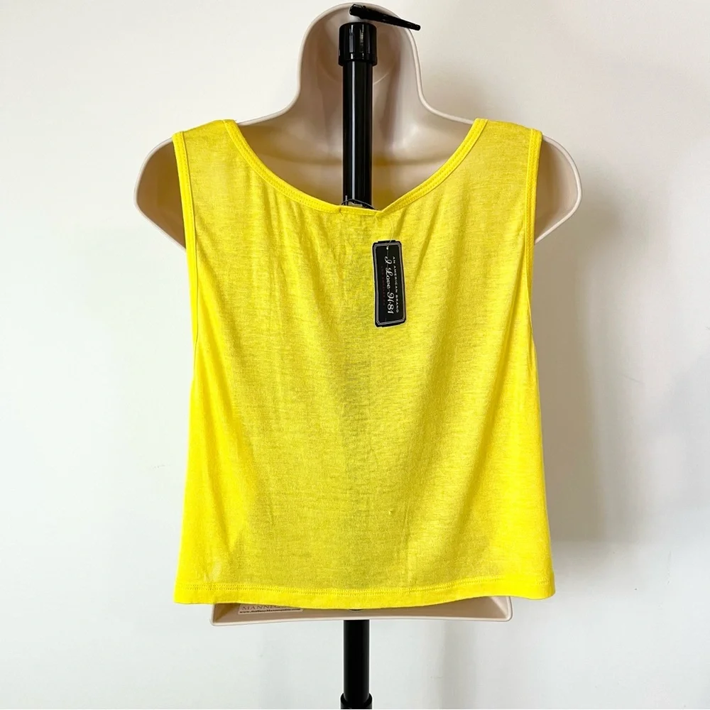 Forever 21 Mexico crop top yellow cropped tank Size M - Picture 2 of 7